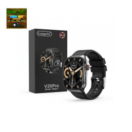 Langs Fit V20 Pro Smart Watch with Bluetooth Calling – AMOLED Display – Gold & Black – New
