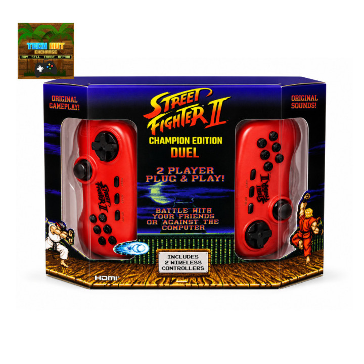 Fizz Creations Official Capcom Street Fighter II Champion Edition Duel HDMI Plug & Play Console with 2 Wireless Controllers