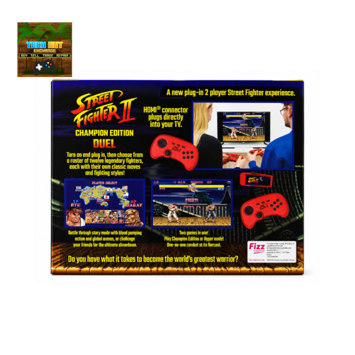 Fizz Creations Official Capcom Street Fighter II Champion Edition Duel HDMI Plug & Play Console with 2 Wireless Controllers