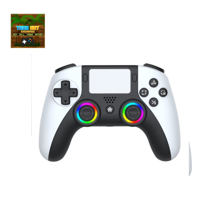 Topwolf HS-PS5240W Wireless PS5 Controller – RGB Lights, HallPi Hall Effect Sticks & Back Buttons – White